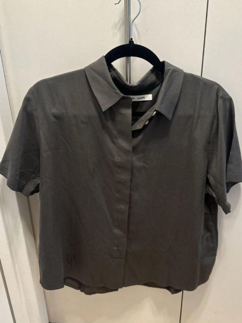 Samsøe Samsøe Mina Short Sleeve Shirt in Beluga